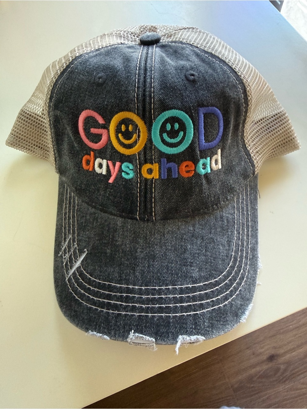 Good Days Ahead women's gray multicolor Mesh-Ball Cap